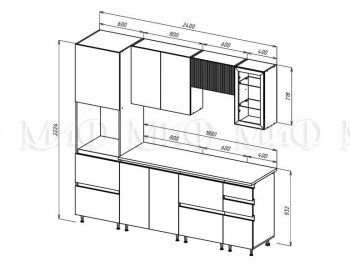 Кухонный гарнитур Техно-6 2400 мм (Миф) в Алапаевске - alapaevsk.mebel-e96.ru