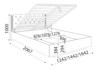 Кровать с ПМ Тиффани парящая (Риннер) в Алапаевске - alapaevsk.mebel-e96.ru