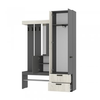 Прихожая Трамп графит/крафт белый (БТС) в Алапаевске - alapaevsk.mebel-e96.ru