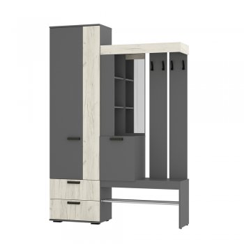 Прихожая Трамп графит/крафт белый (БТС) в Алапаевске - alapaevsk.mebel-e96.ru