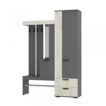 Прихожая Трамп графит/крафт белый (БТС) в Алапаевске - alapaevsk.mebel-e96.ru