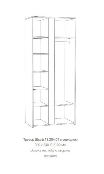 Шкаф Трувор 13.204.01 с зеркалом в Алапаевске - alapaevsk.mebel-e96.ru