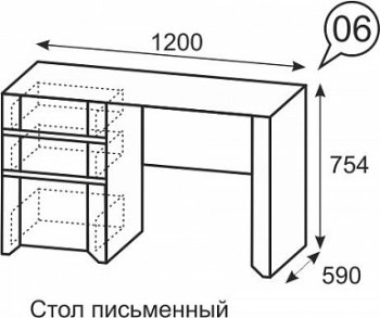 Стол письменный №6 Твист (ИжМ) в Алапаевске - alapaevsk.mebel-e96.ru