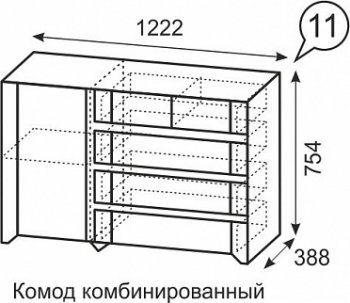 Комод комбинированный №11 Твист (ИжМ) в Алапаевске - alapaevsk.mebel-e96.ru