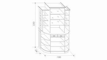 Шкаф универсальный с зеркалами Венеция В-1 (Мар) в Алапаевске - alapaevsk.mebel-e96.ru