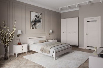 Кровать из массива Вероника-1 Льняной (БМ) в Алапаевске - alapaevsk.mebel-e96.ru