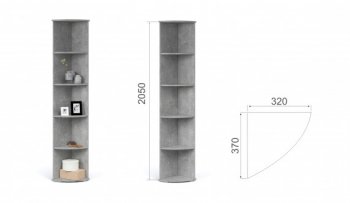 Стеллаж угловой Виола Ателье светлый (Имп) в Алапаевске - alapaevsk.mebel-e96.ru