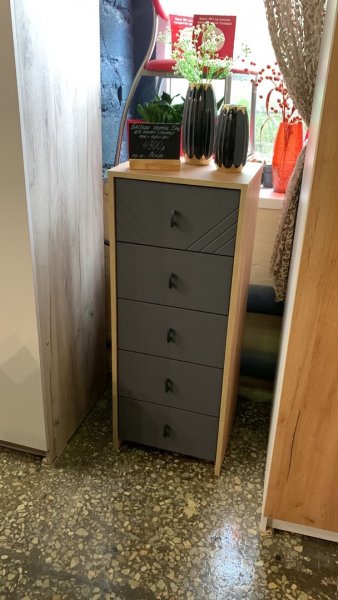 Комод (5 ящиков) Байкал Графит/Дуб золотой (СВ) в Алапаевске - alapaevsk.mebel-e96.ru