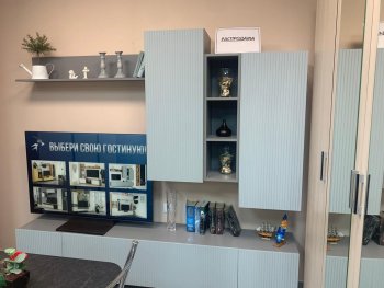 Стенка Сканди МДФ НМ-001 грин грей софт (Стиль) в Алапаевске - alapaevsk.mebel-e96.ru