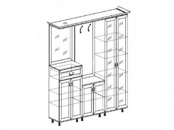 Прихожая Янна ЯН-28 правая (с карнизом) (Раус) в Алапаевске - alapaevsk.mebel-e96.ru